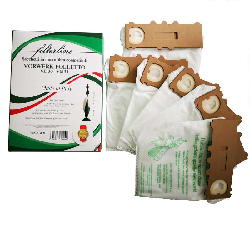 Confezione 6 sacchetti in microfibra VK130 VK131 italiani